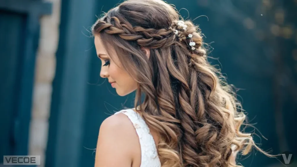 The Waterfall Braid with Curls A Romantic and Intricate Touch for Long Curly Hairstyles